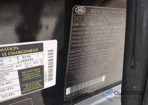 2015 Land Rover Range Rover Sport 3.0L V6 Supercharged Hse/3.0L V6 Supercharged Se from USA, damaged, VIN SALWG2VF9FA618217